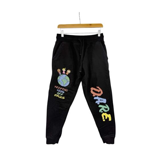 Pacsun DARE Men's Black Printed Jogger Sweatpants Size Large - Picture 1 of 6